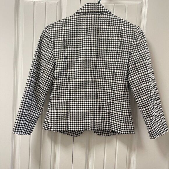 Express Houndstooth Plaid Black White Blazer - Picture 8 of 11